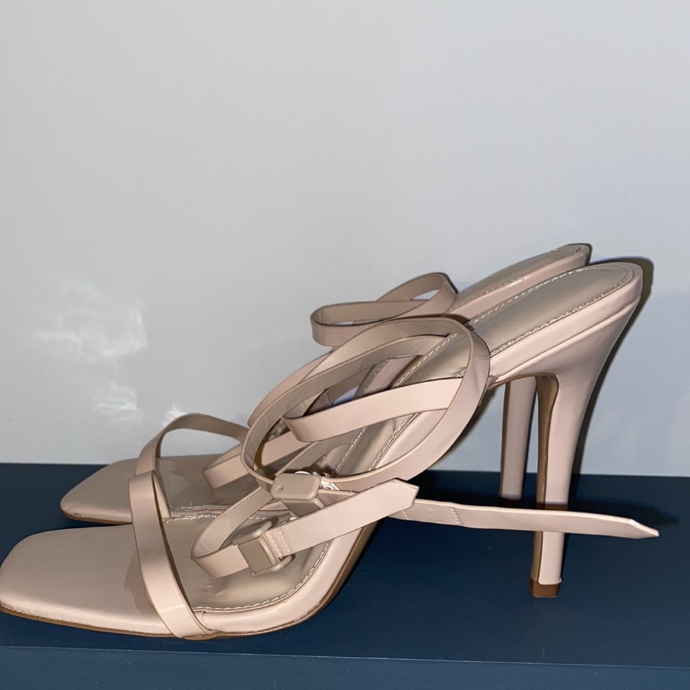 Can I Talk To You Nude Strappy Heels - Picture 6 of 9